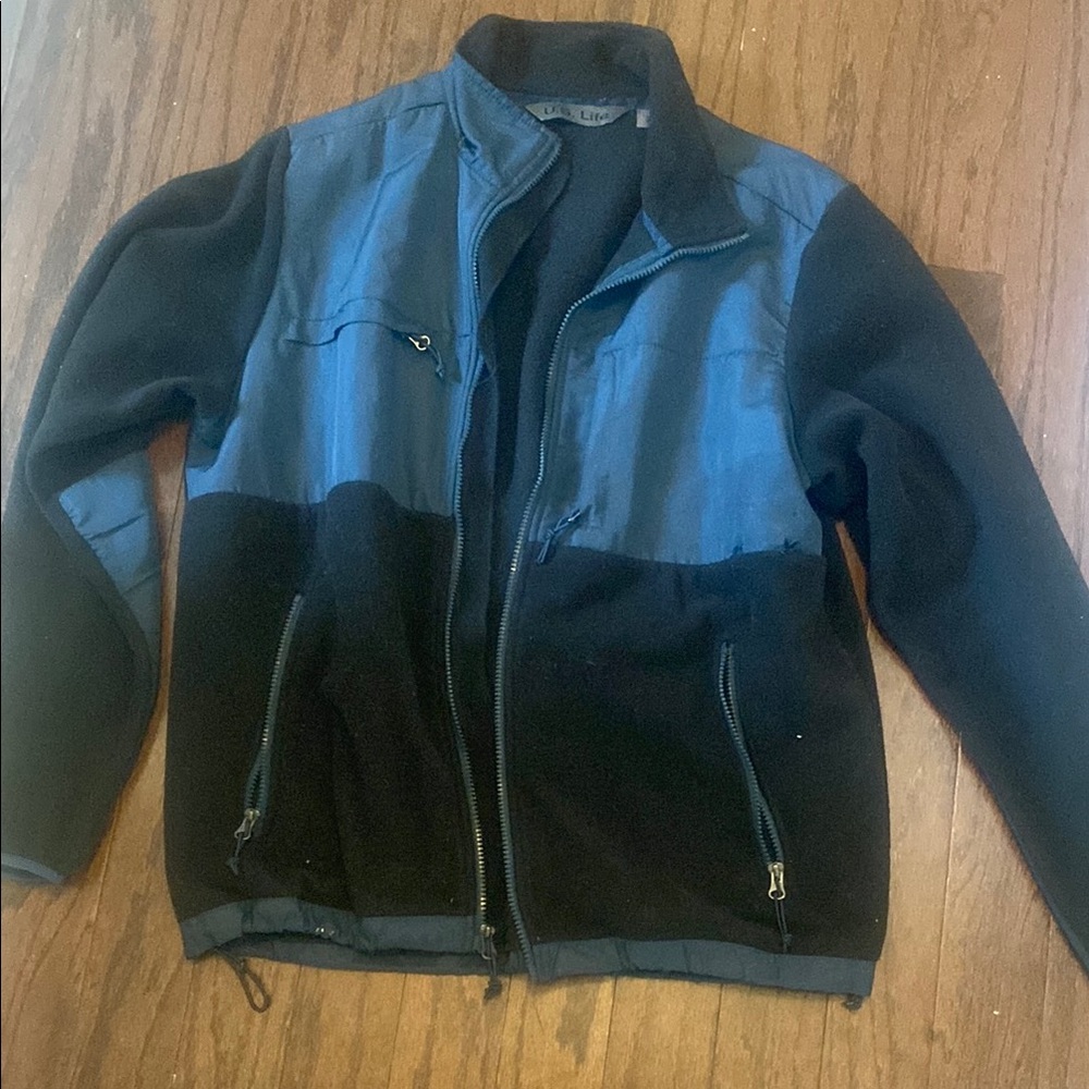 Black and Blue Fleece Jacket